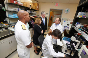 HHS Leaders visit the Moron-Concepcion Lab in the Department of Anesthesiology